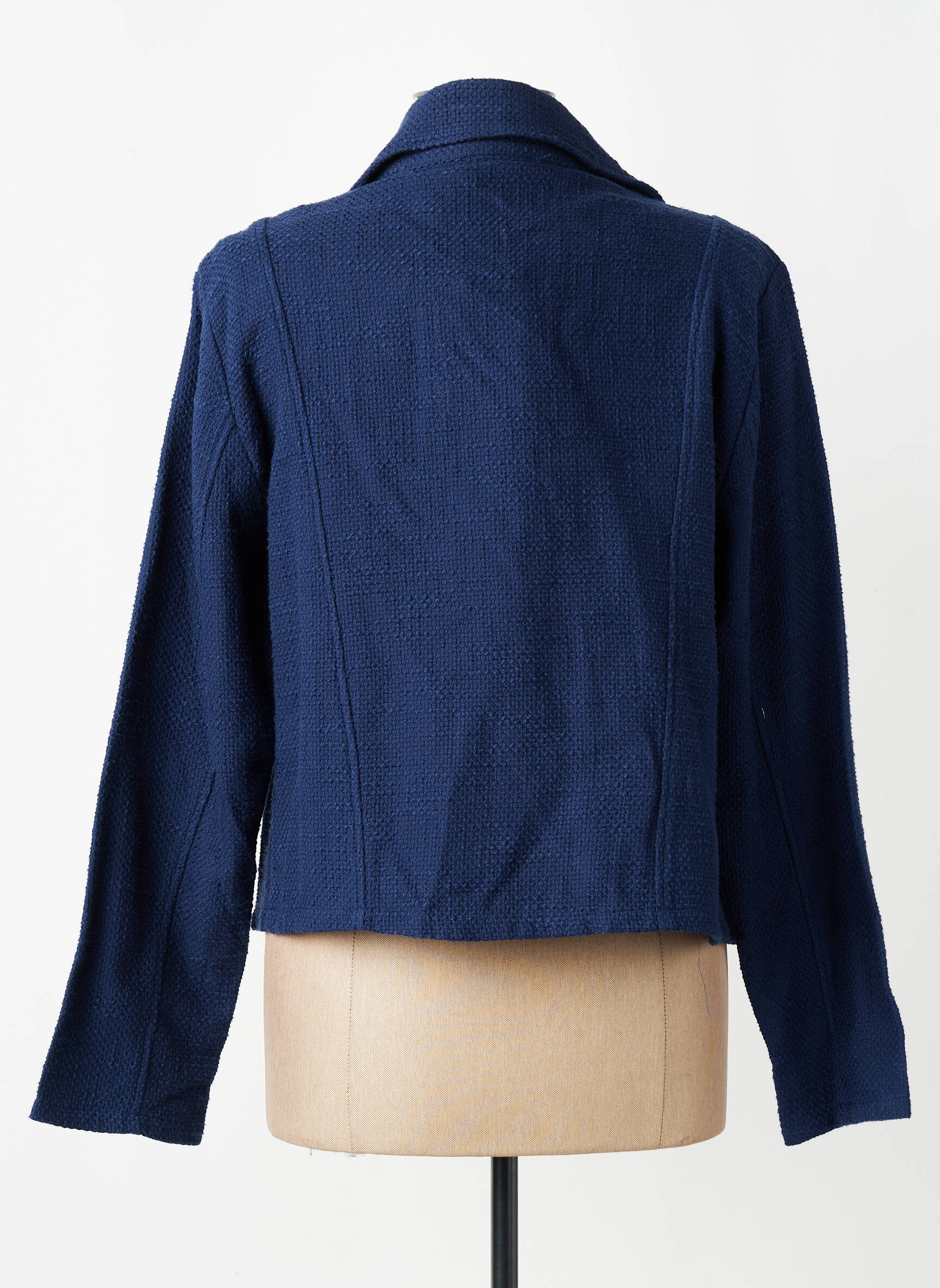 Manteau court coupe droite sans capuche bleu SIGNE NATURE femme