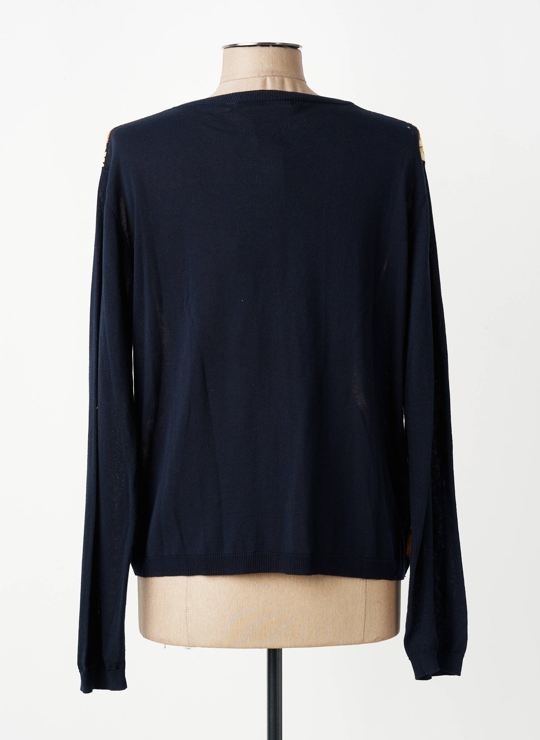 Gilet manches longues resserrée sur le bas bleu NICE THINGS femme