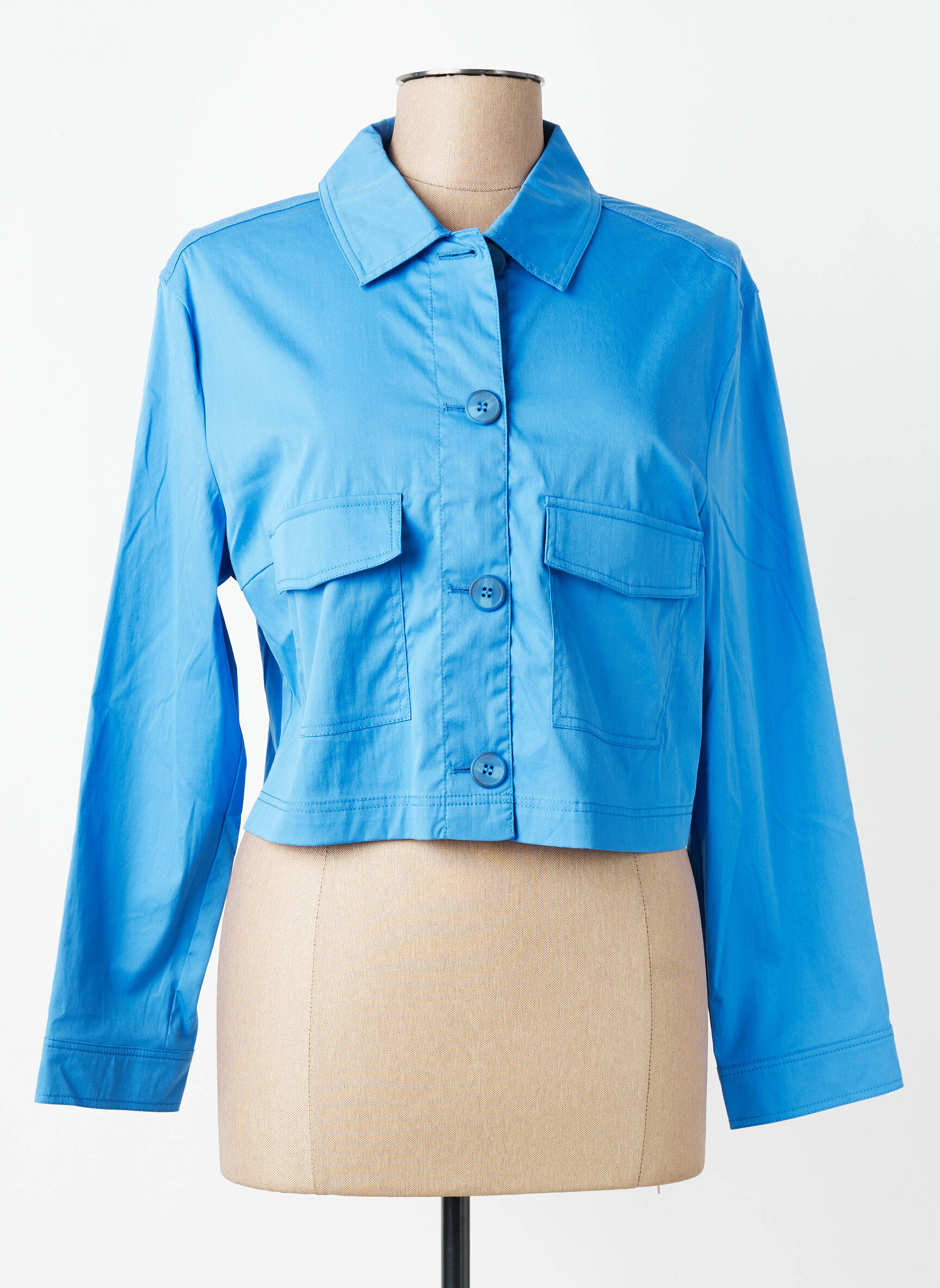 Veste casual poignets boutonnés avec fente bleu ROBE LEGERE BY VERA MONT femme