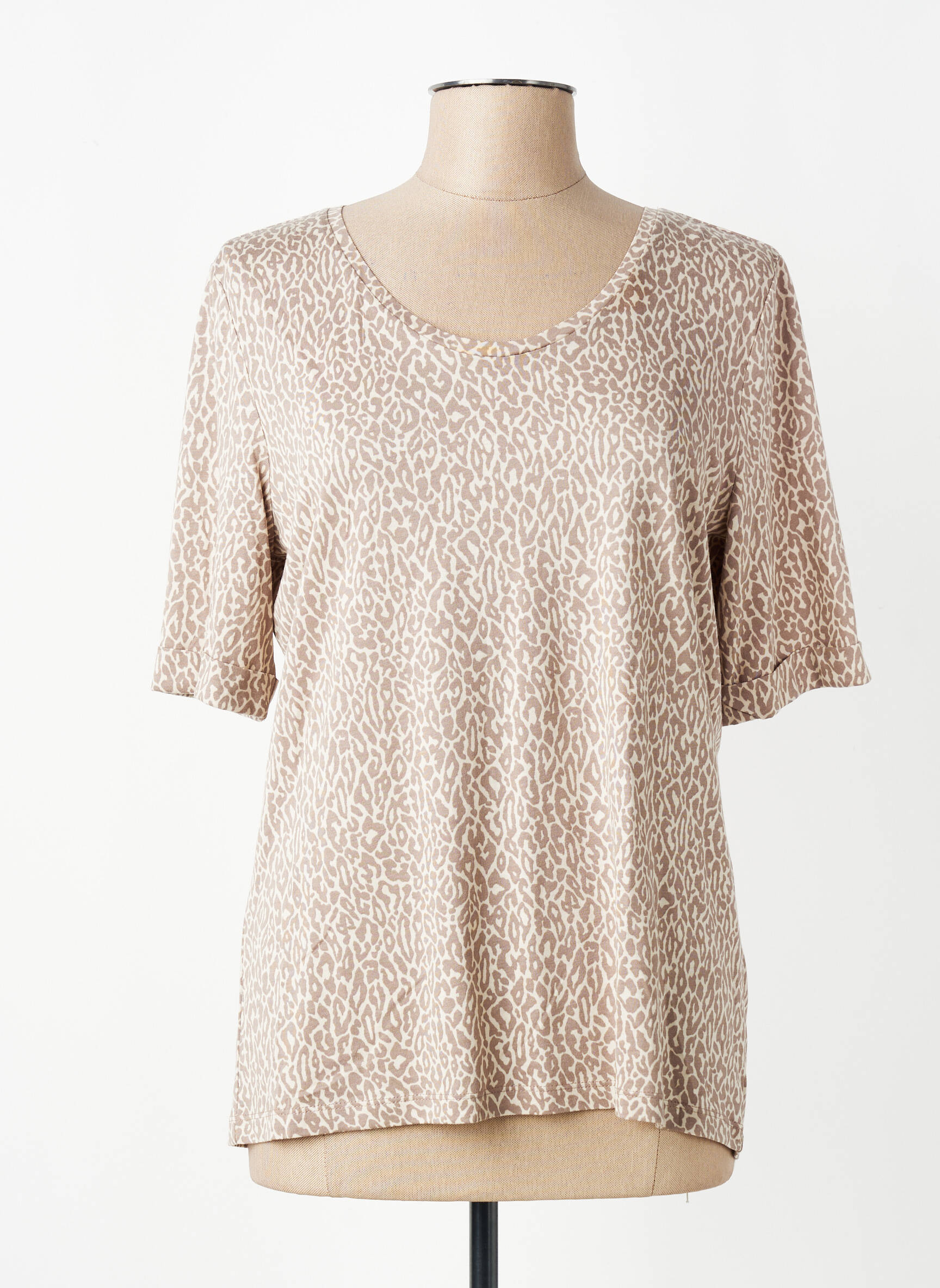 T-shirt stretch manches courtes beige STREET ONE femme