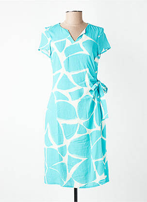 Robe courte manches courtes manches courtes bleu SIGNE NATURE femme