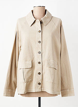 Veste casual poignets boutonnés avec fente beige HOD femme