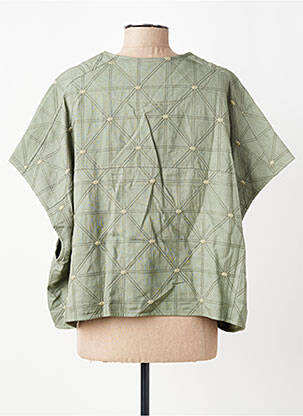 Gilet manches courtes coupe droite vert ORFEO femme