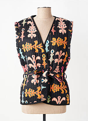 Gilet manches courtes coupe cintrée noir AN' GE femme