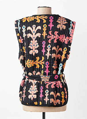Gilet manches courtes coupe cintrée noir AN' GE femme