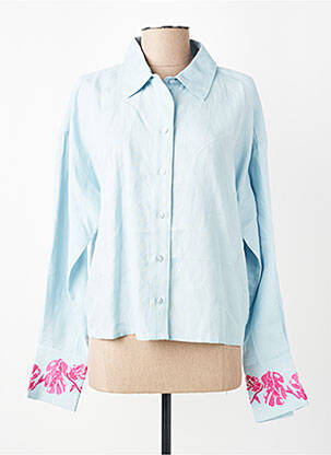Chemisier tissage crêpe manches longues bleu POM AMSTERDAM femme