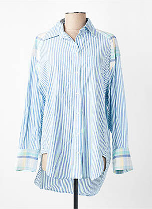 Tunique manches longues col chemisier bleu HOD femme