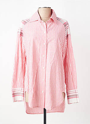 Tunique manches longues col chemisier rose HOD femme