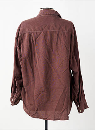 Chemisier coupe droite manches longues marron HOD femme