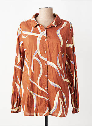 Chemisier coupe cintrée manches longues marron NICE THINGS femme