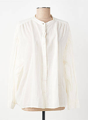 Chemisier tissage crêpe manches longues beige PAKO LITTO femme