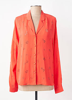 Chemisier tissage crêpe manches longues rouge I.CODE (By IKKS) femme