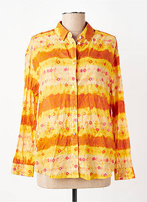 Chemisier tissage crêpe manches longues jaune MKT STUDIO femme