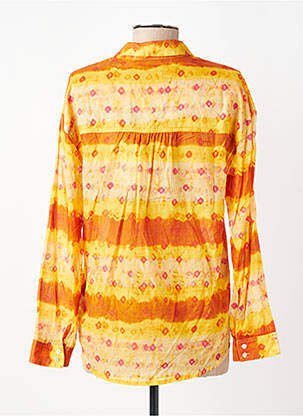 Chemisier tissage crêpe manches longues jaune MKT STUDIO femme