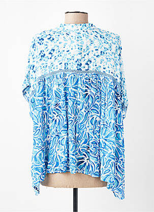 Chemisier tissage crêpe manches courtes bleu IMAGINE femme