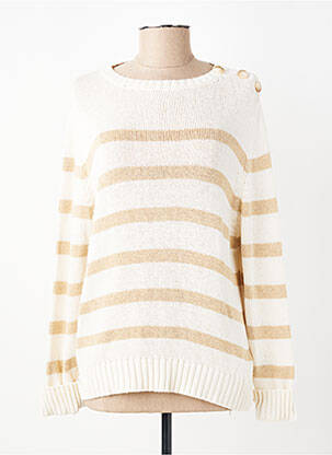 Pull stretch manches longues beige SIGNE NATURE femme