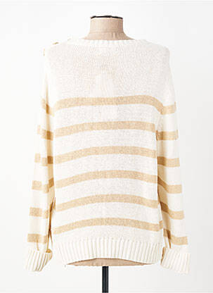 Pull stretch manches longues beige SIGNE NATURE femme