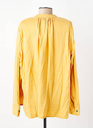 Chemisier tissage popeline manches longues jaune FIVE femme