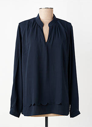 Blouse poignets boutonnés avec fente manches longues bleu BETTY BARCLAY femme