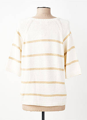 Pull coupe droite manches 3/4 beige SIGNE NATURE femme
