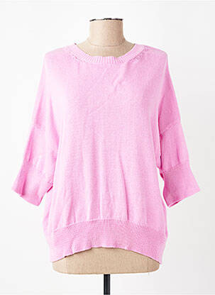 Pull stretch manches 3/4 rose O'MER femme