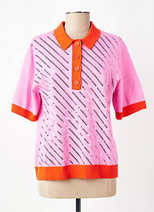Pull coupe cintrée manches courtes rose POM AMSTERDAM femme