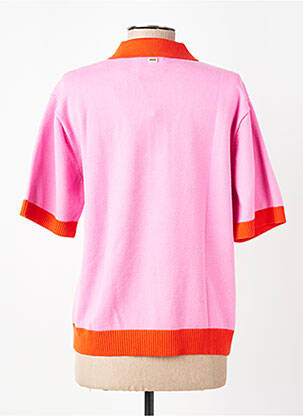 Pull coupe cintrée manches courtes rose POM AMSTERDAM femme