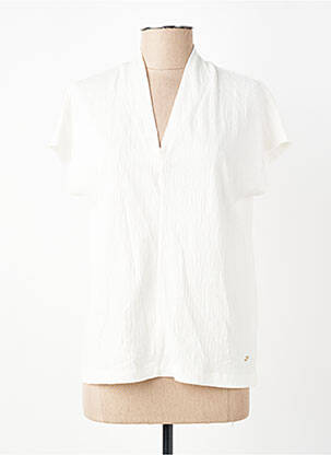 Blouse tissage crêpe manches courtes beige BETTY & CO femme