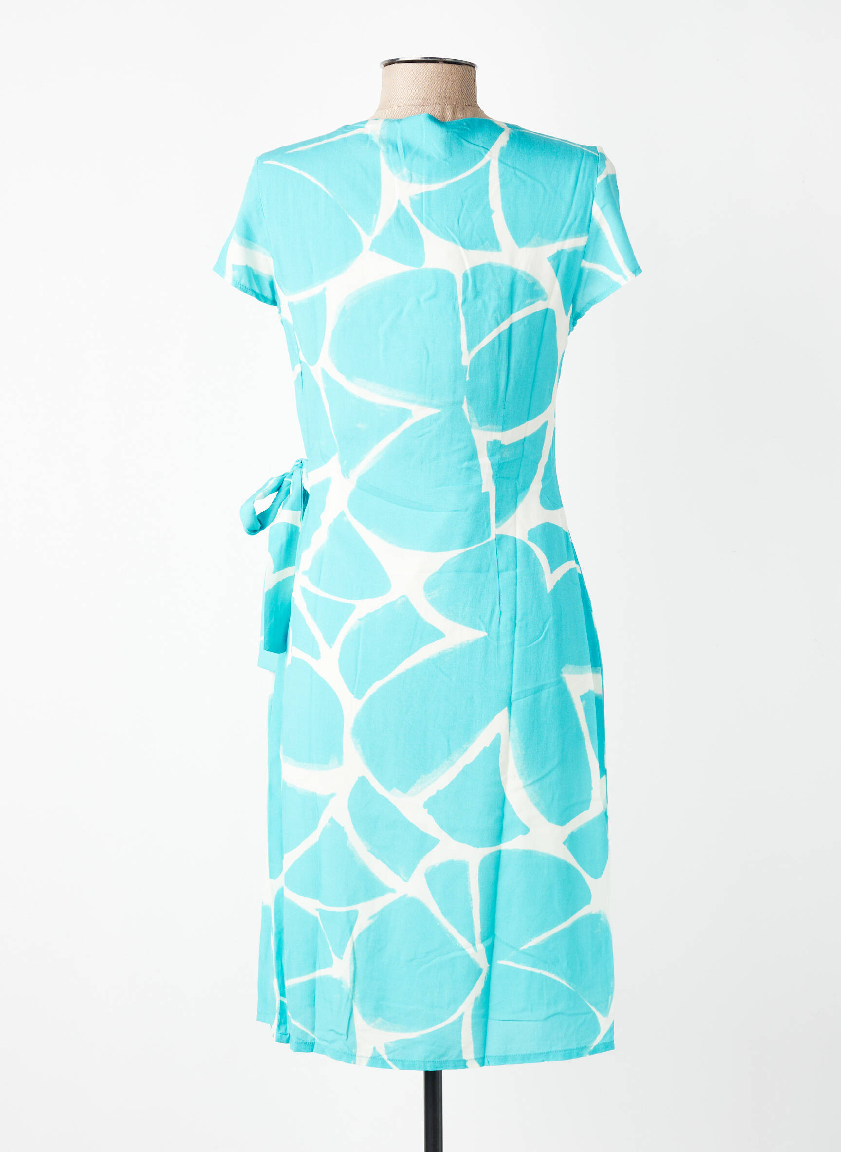 Robe courte manches courtes manches courtes bleu SIGNE NATURE femme