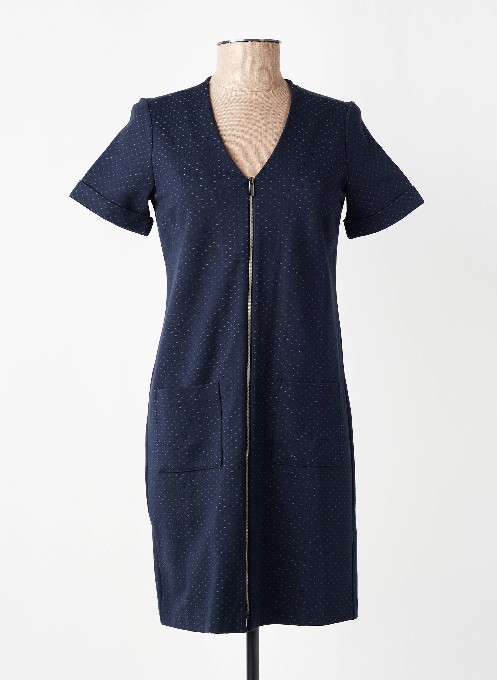 Robe courte manches courtes manches courtes bleu I.CODE (By IKKS) femme