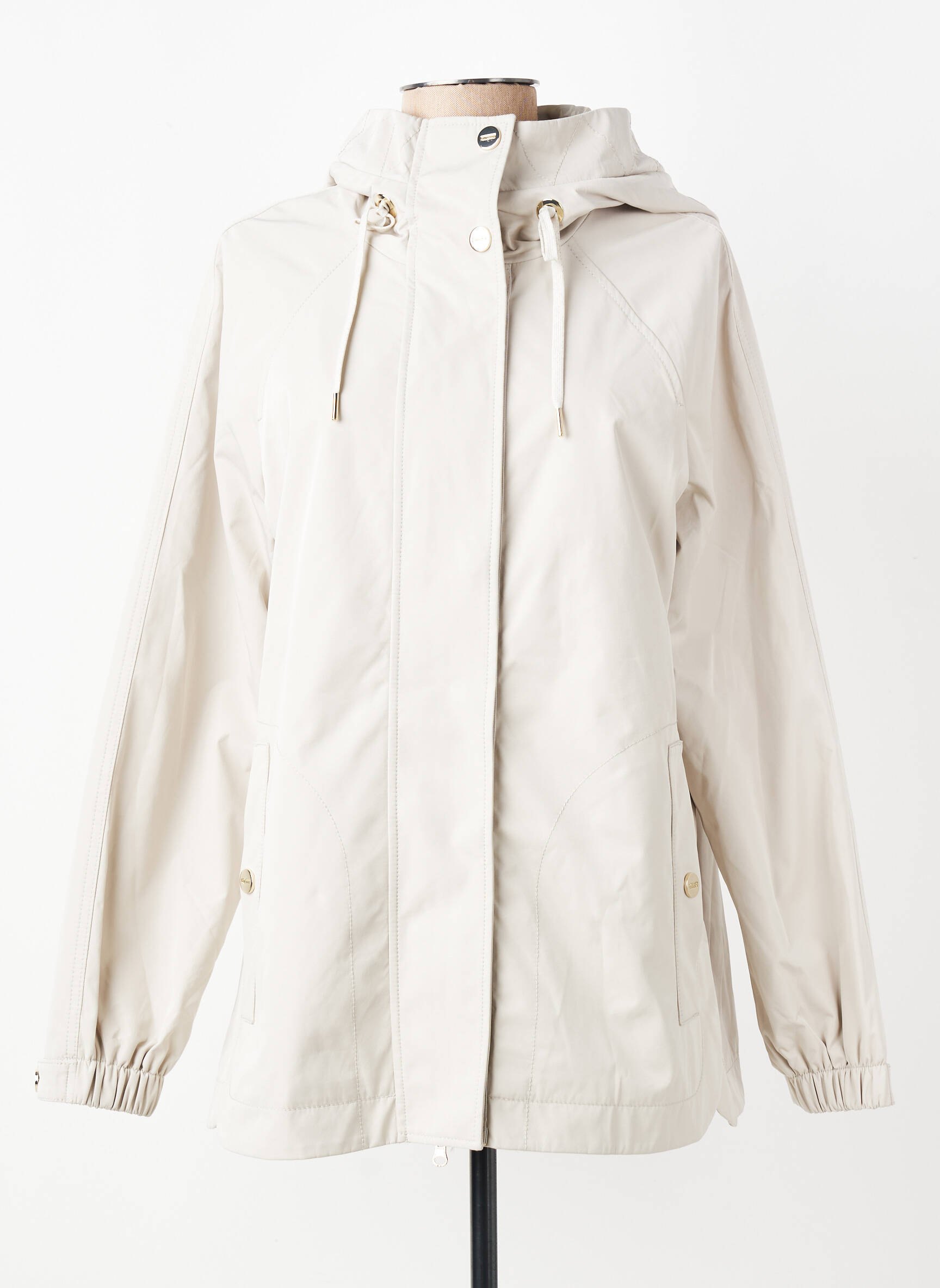 Imperméable finition intérieure doublure satiné a capuche beige BETTY BARCLAY femme