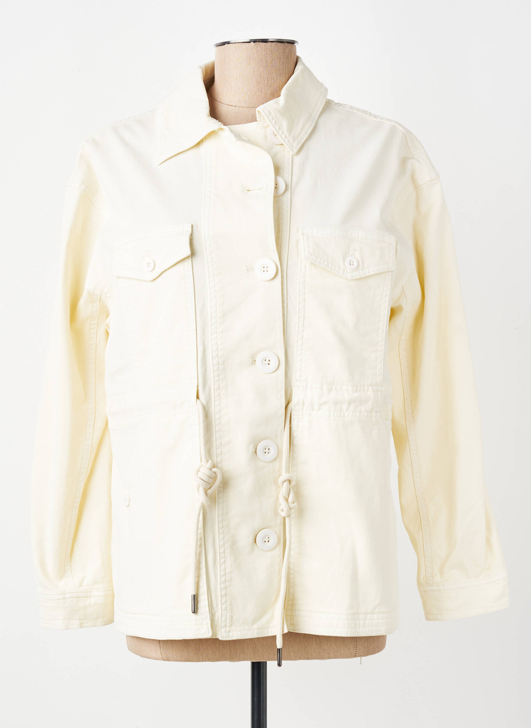 Veste casual poignets boutonnés avec fente jaune HOD femme