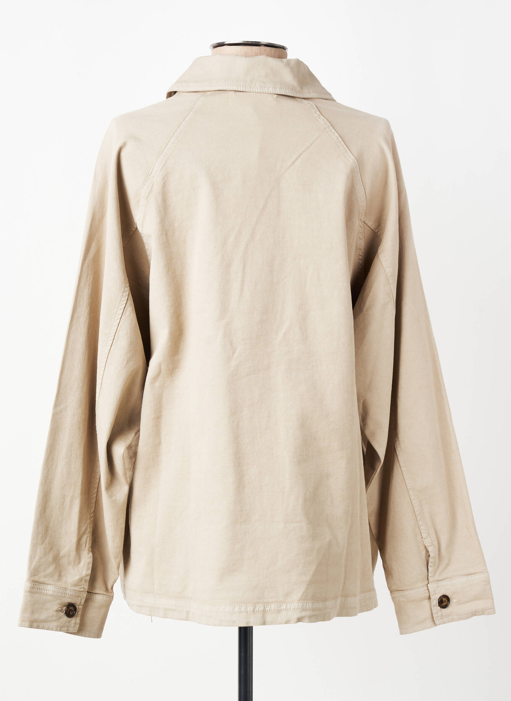 Veste casual poignets boutonnés avec fente beige HOD femme