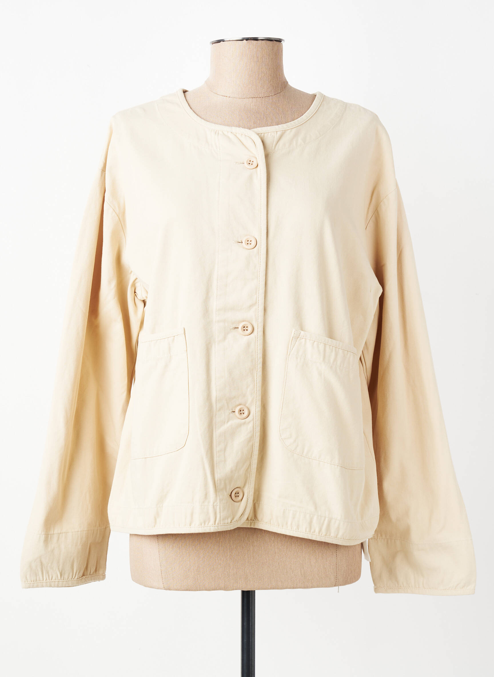 Veste casual col rond beige LANIDOR femme