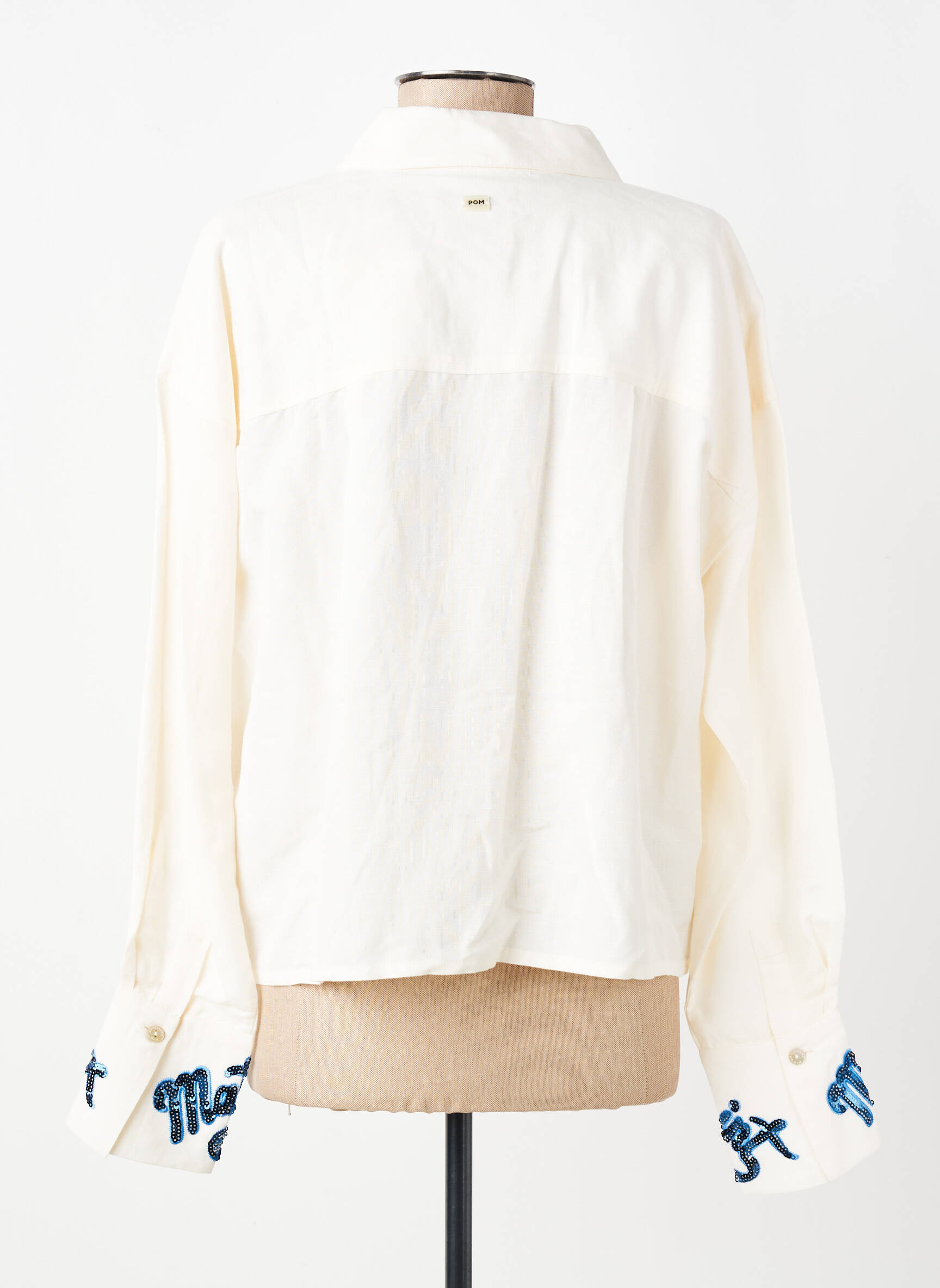 Chemisier tissage crêpe manches longues beige POM AMSTERDAM femme