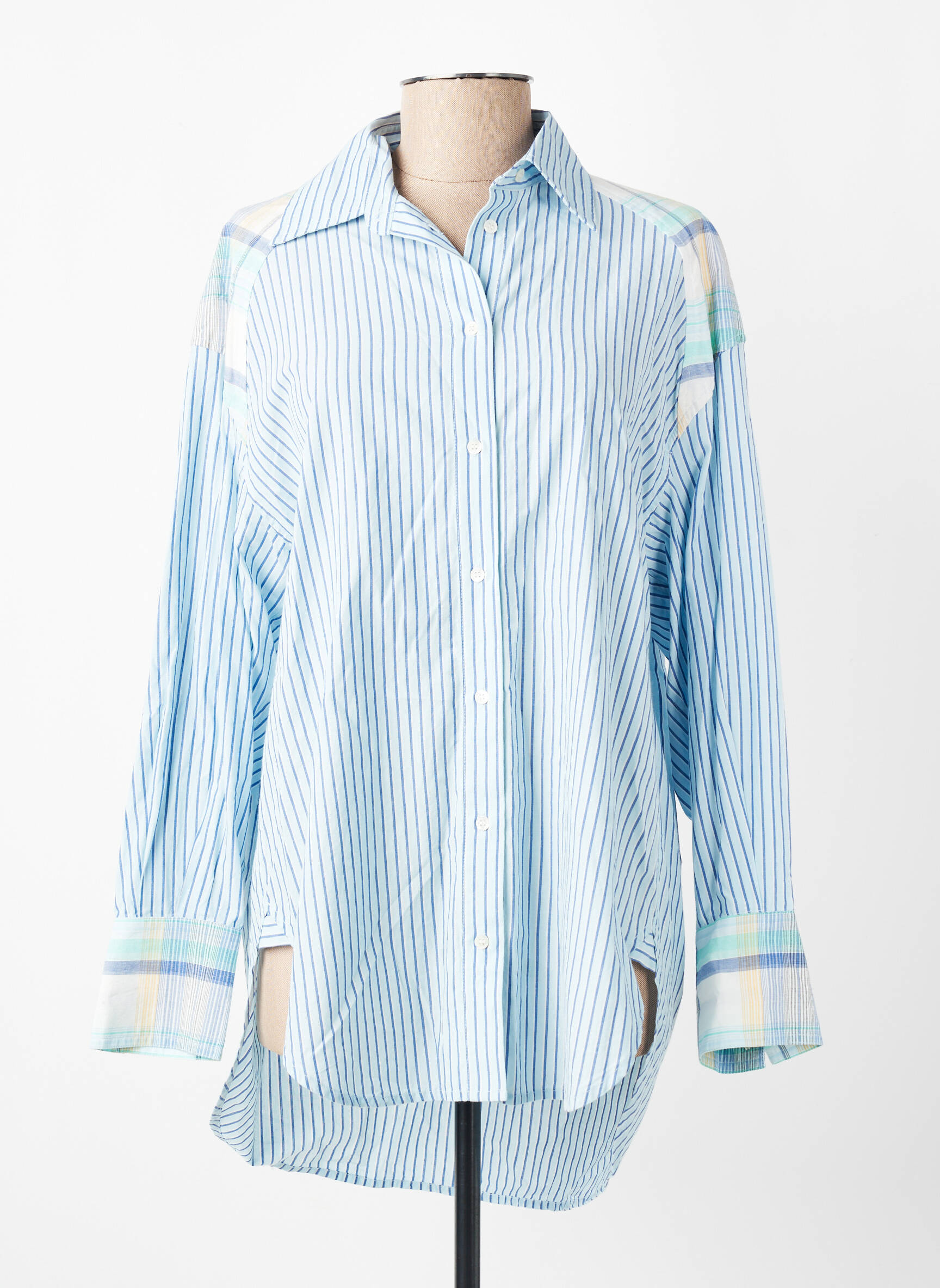 Tunique manches longues col chemisier bleu HOD femme