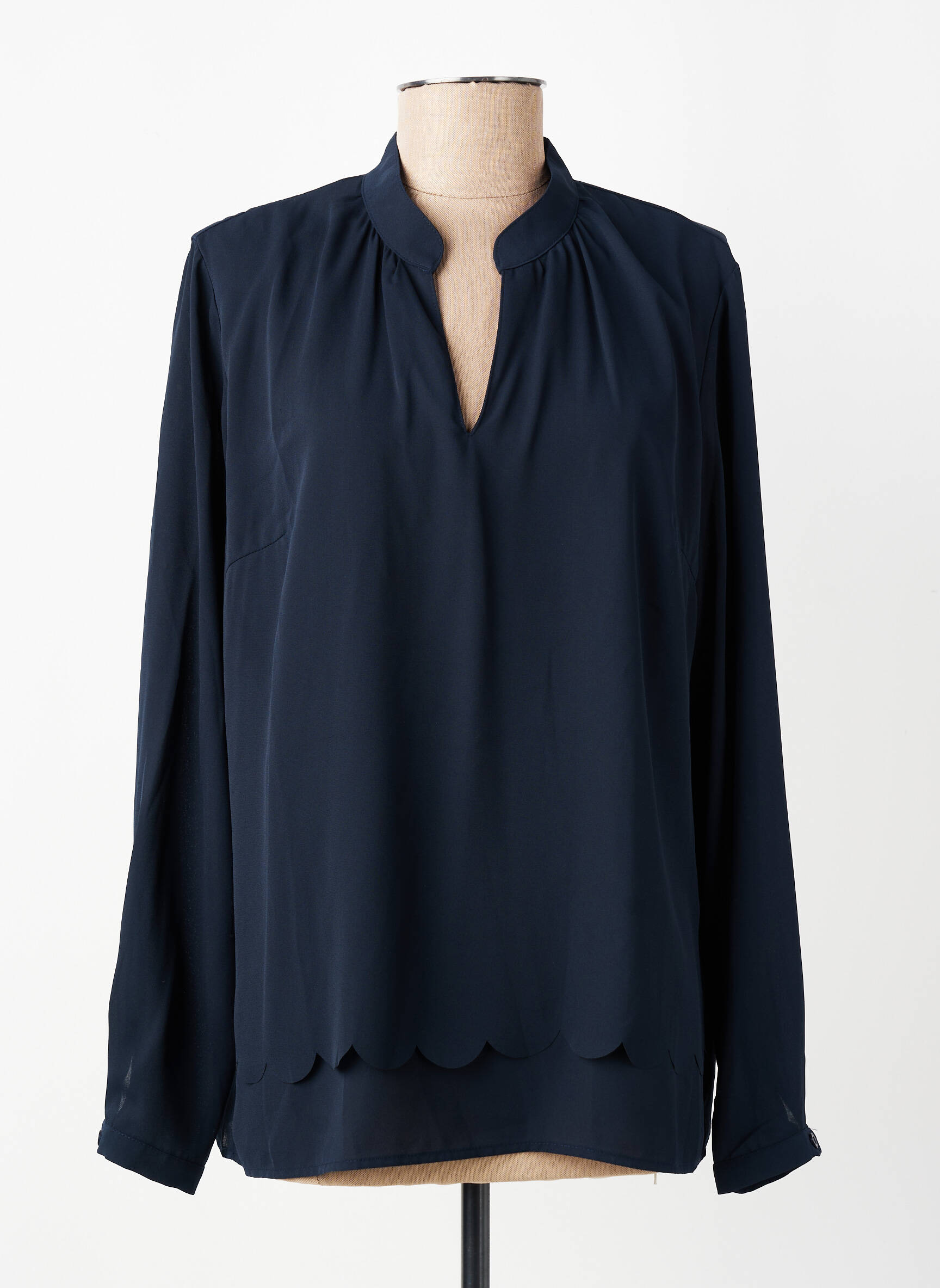 Blouse poignets boutonnés avec fente manches longues bleu BETTY BARCLAY femme