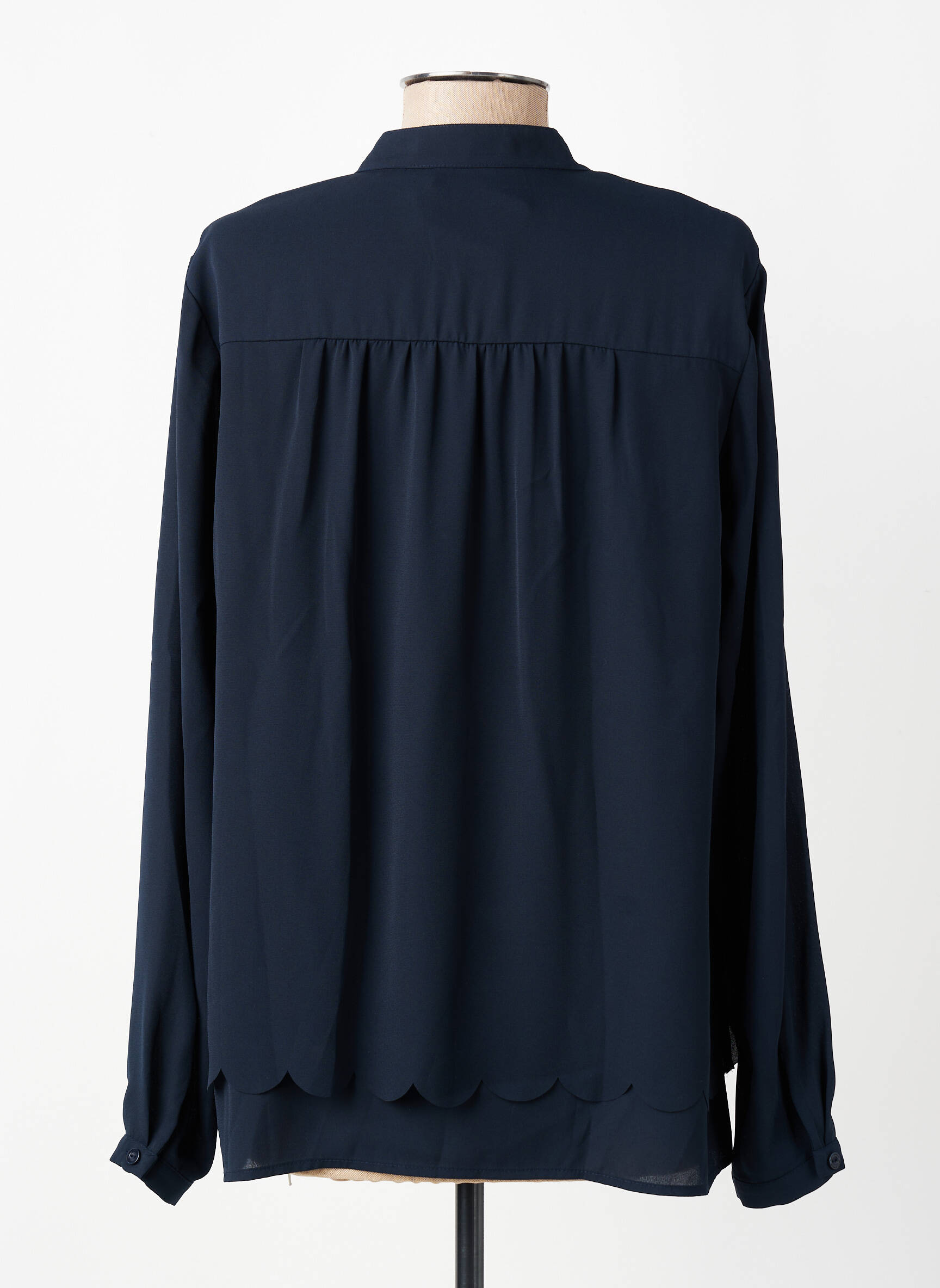 Blouse poignets boutonnés avec fente manches longues bleu BETTY BARCLAY femme