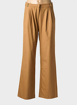 Pantalon large tissage popeline taille normale marron LA PETITE FRANCAISE femme