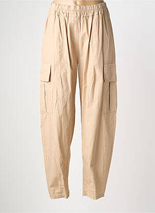 Pantalon cargo tissage popeline taille normale beige O'MER femme