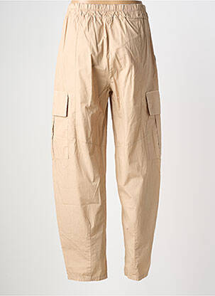 Pantalon cargo tissage popeline taille normale beige O'MER femme