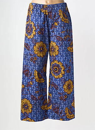 Pantalon large tissage popeline taille normale bleu HOD femme