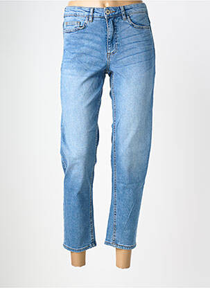 Jeans coupe droite taille haute taille haute bleu ICHI femme