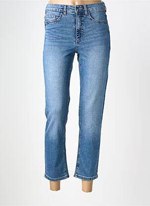 Jeans coupe droite taille haute taille haute bleu fonce ICHI femme