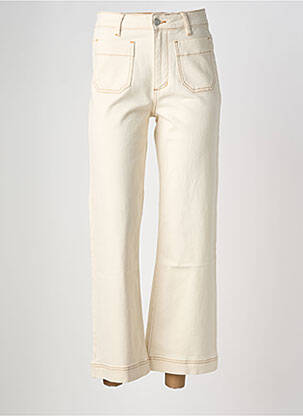 Jeans coupe large stretch taille haute beige MKT STUDIO femme