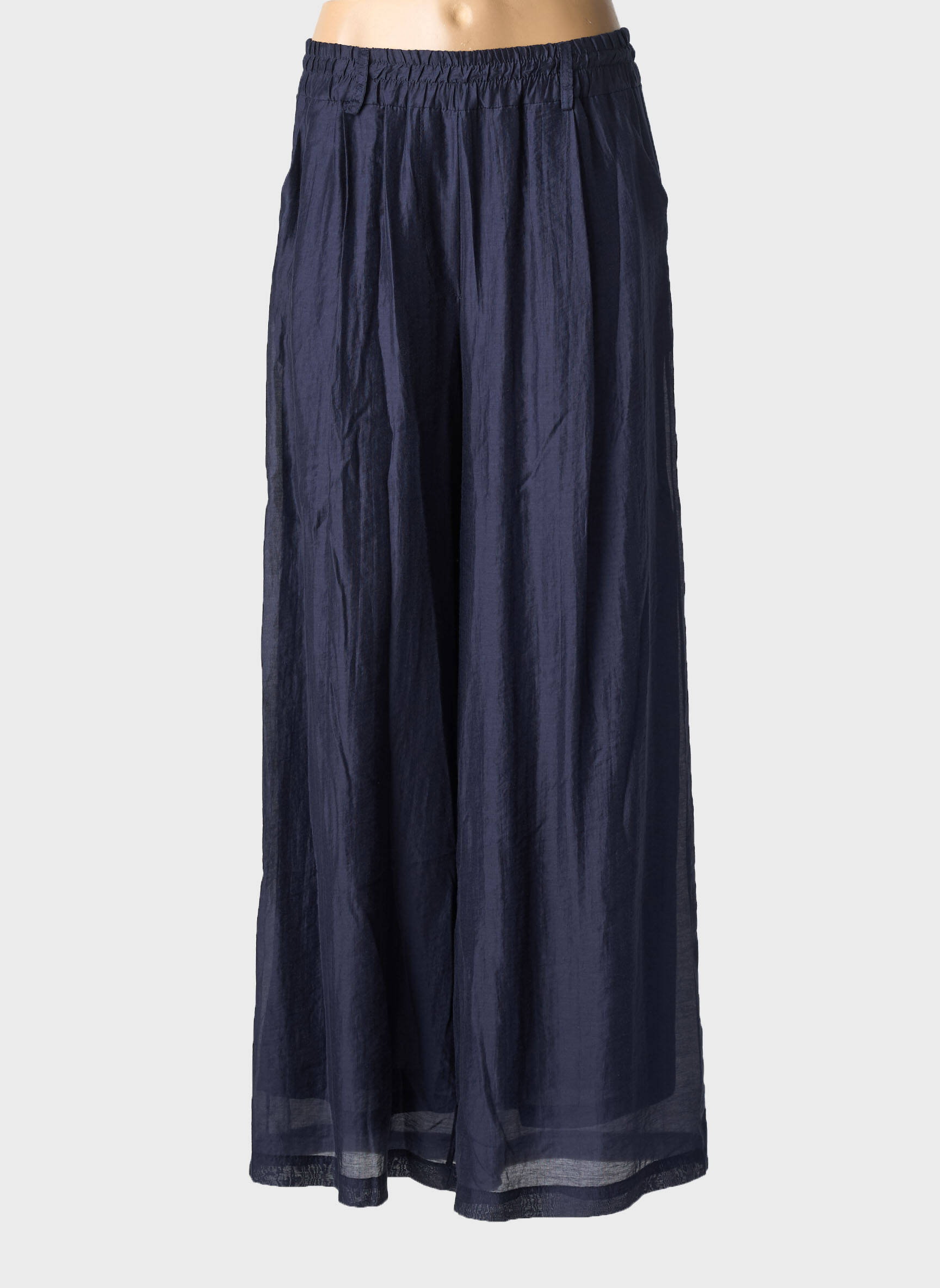 Pantalon large tissage crêpe taille normale bleu TINSELS femme