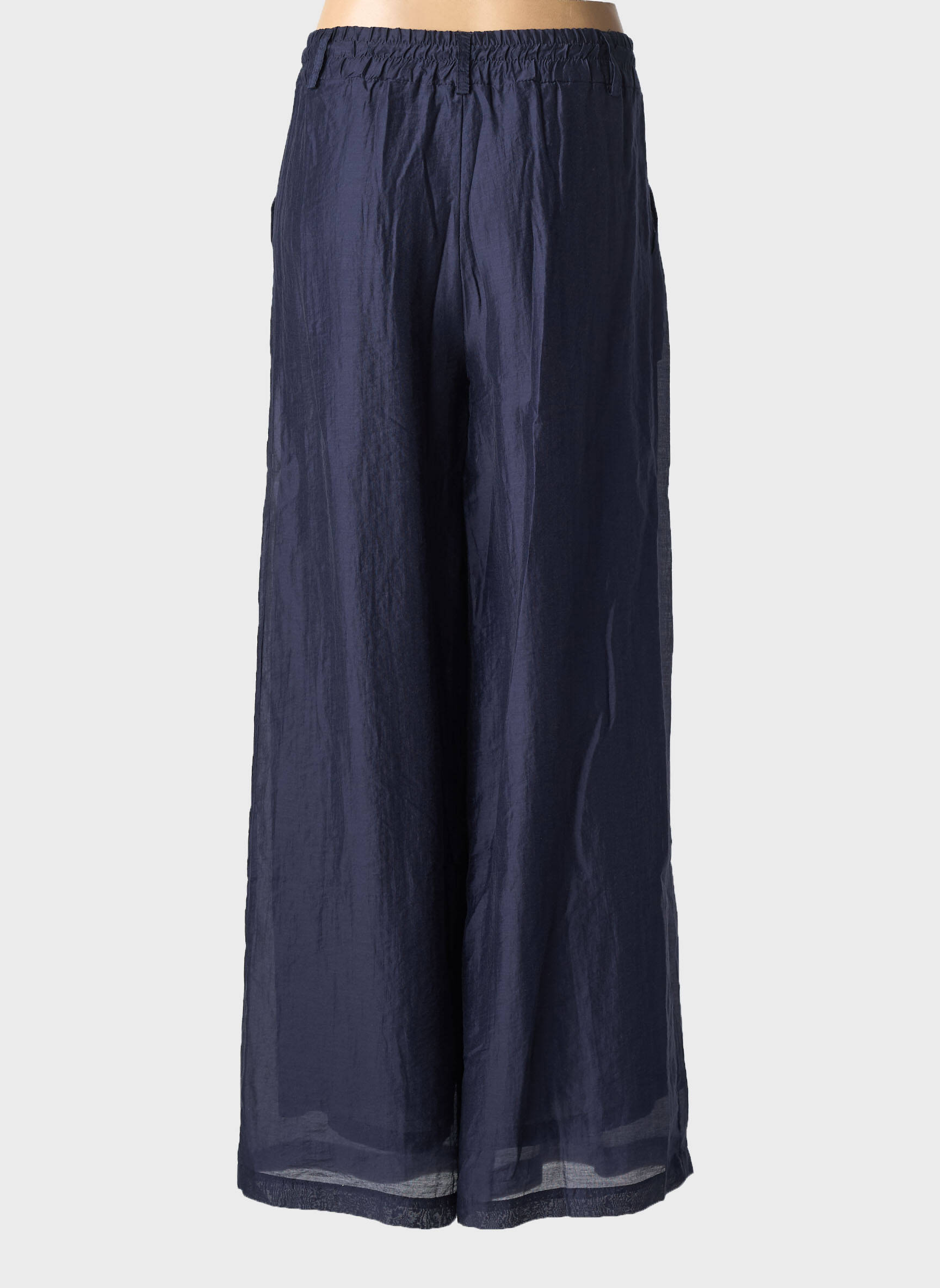 Pantalon large tissage crêpe taille normale bleu TINSELS femme