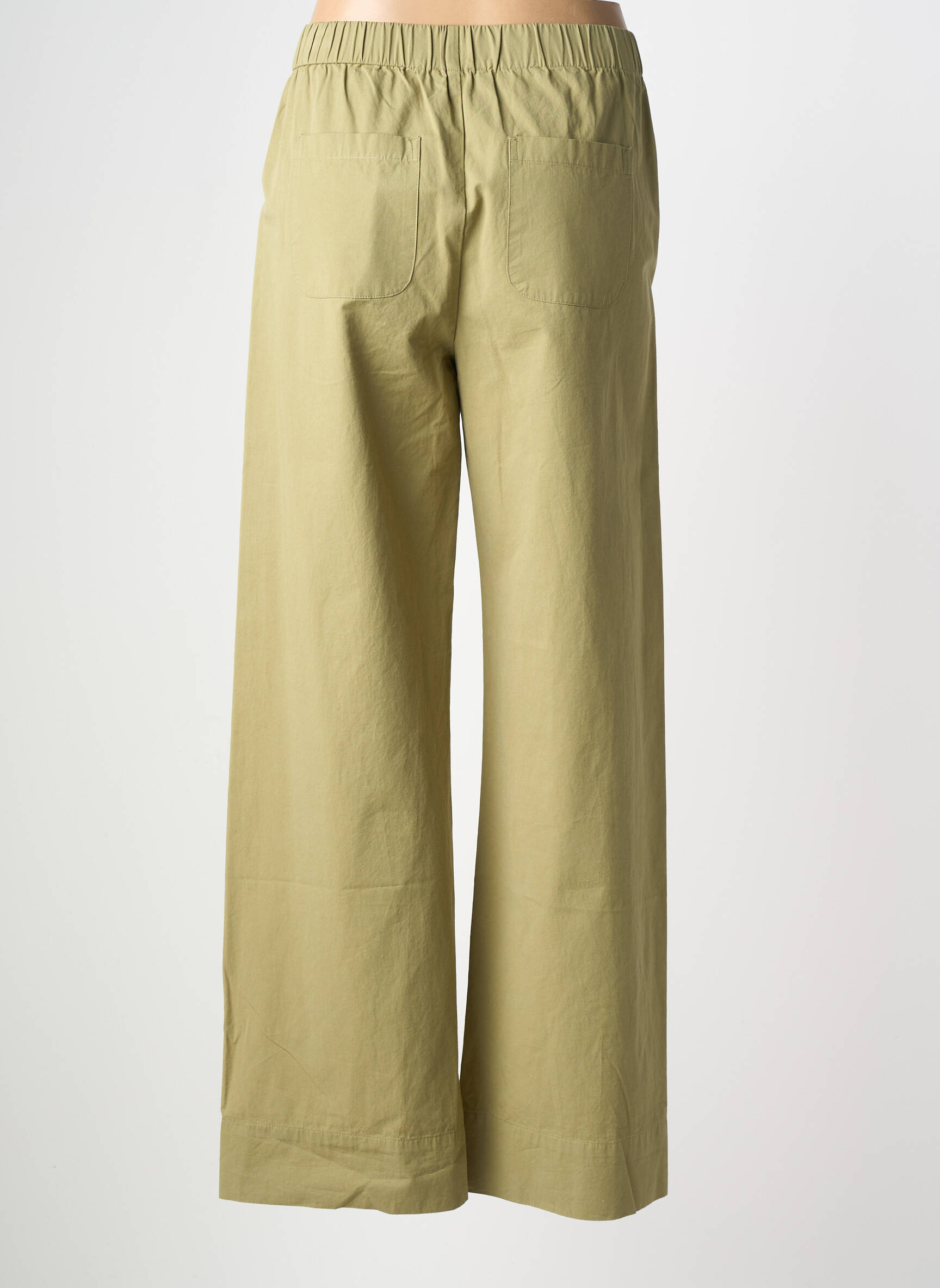 Pantalon large tissage popeline taille normale vert JC.SOPHIE femme