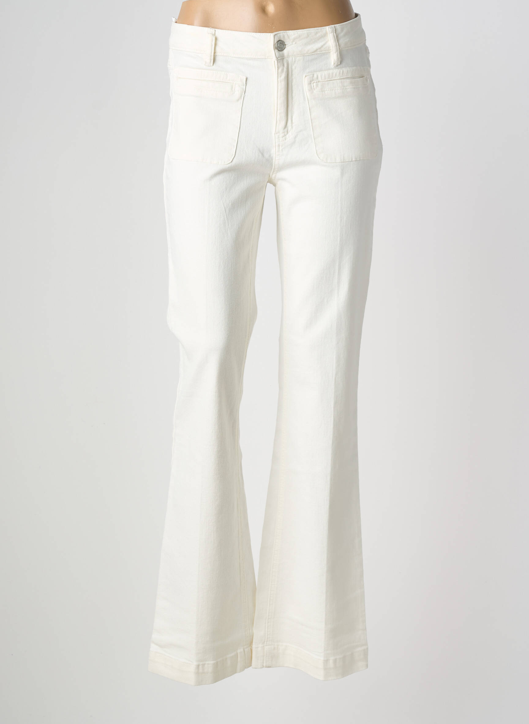 Jean coupe flare stretch taille normale beige MKT STUDIO femme