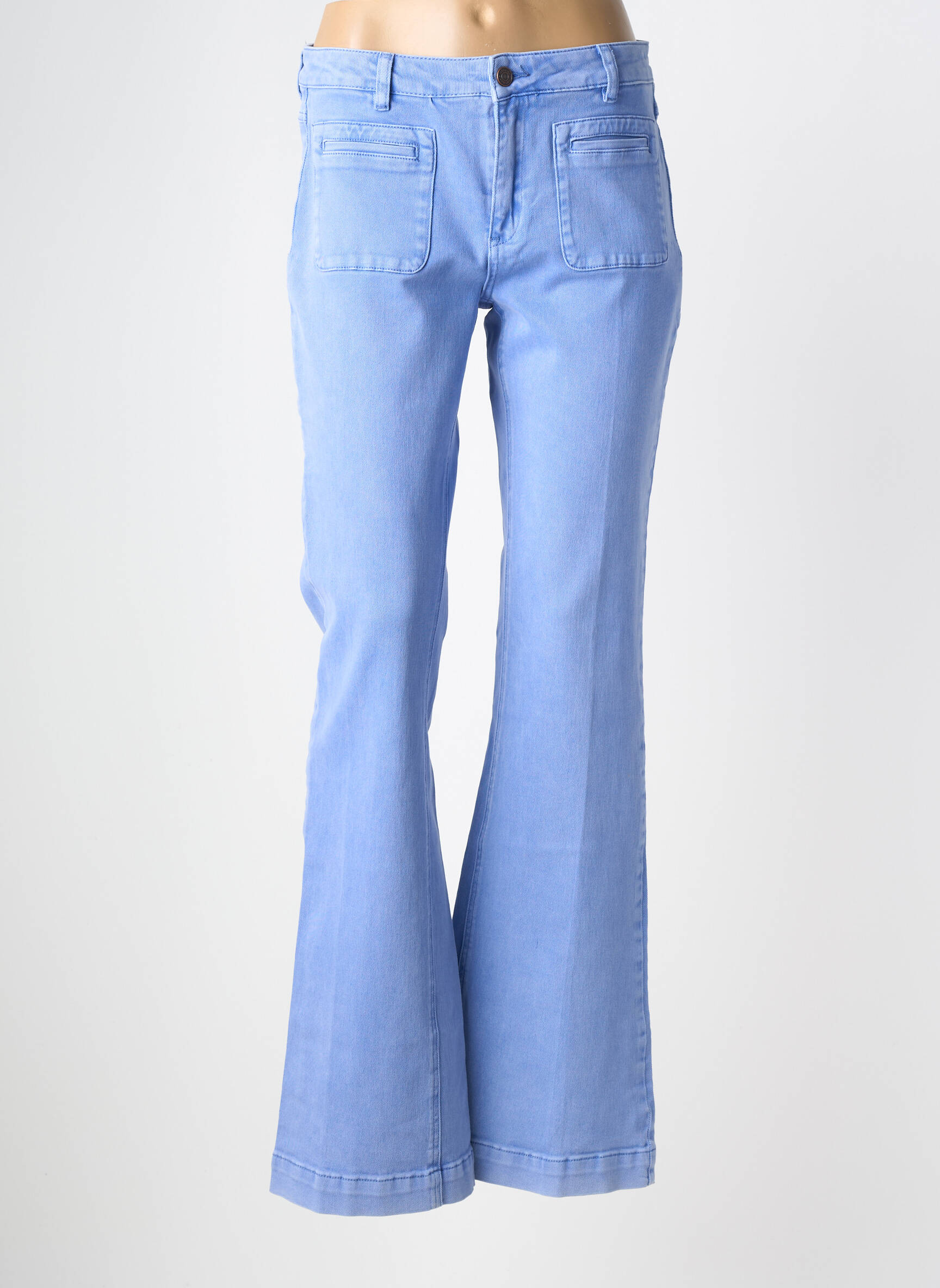 Jean coupe flare stretch taille normale bleu MKT STUDIO femme